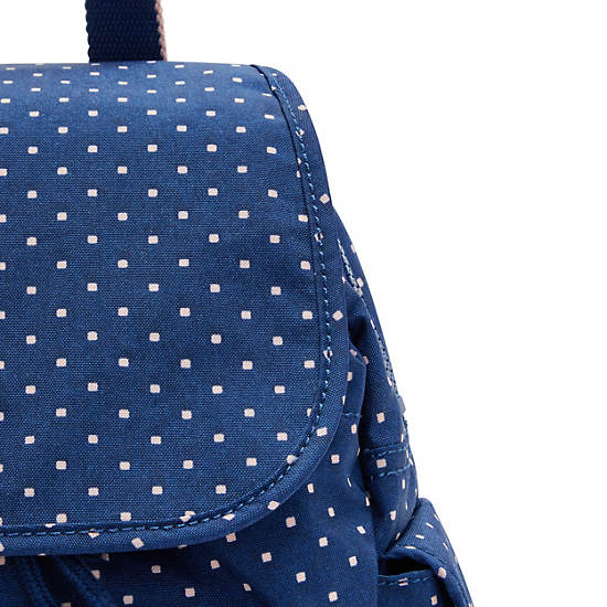 Kipling City Pack Mini Printed Backpack Ryggsekk Blå | NO 1193QM